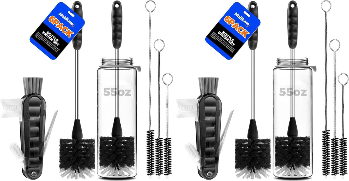 Bottle Brush 14" Stainless Steel Straw Cleaner Brush,Black
