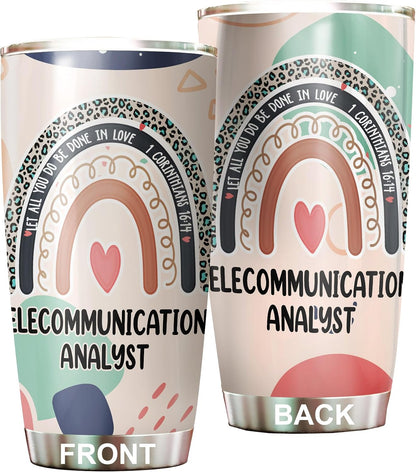 Let All You Do Be Done In Love Postal Clerk Tumbler Stainless Steel 20oz, Office Gifts Women Men Work Friends Coworker, Driking Coffee Cup For Birthday Christmas - Colors L
