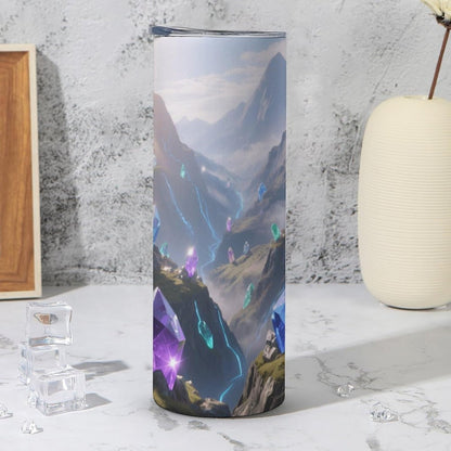 Crystal Mountains Car Cup 20 Oz, Travel Coffee Tumbler - Leakproof Insulated,Reusable Water Bottle with Lid And Straw