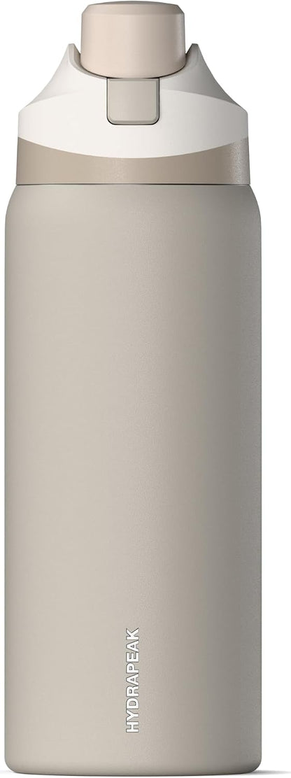 Oasis 32oz Insulated Water Bottle with Locking Chug Lid & Handle, Leakproof Stainless Steel Travel Tumbler for School, Gym & Everyday Hydration (Stone 1)
