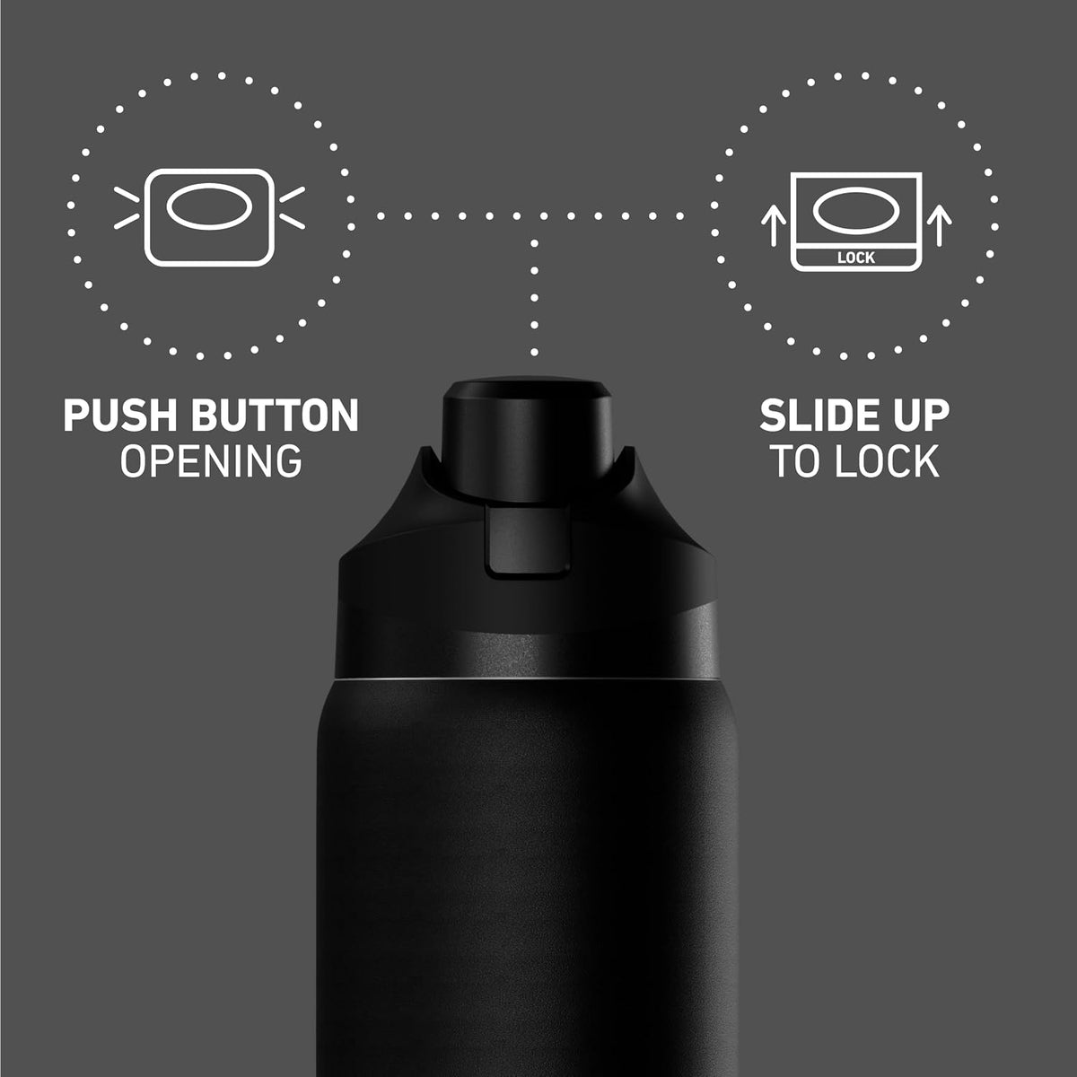Oasis 32oz Insulated Water Bottle with Locking Chug Lid & Handle, Leakproof Stainless Steel Travel Tumbler for School, Gym & Everyday Hydration (Stone 1)