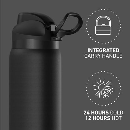 Oasis 32oz Insulated Water Bottle with Locking Chug Lid & Handle, Leakproof Stainless Steel Travel Tumbler for School, Gym & Everyday Hydration (Stone 1)