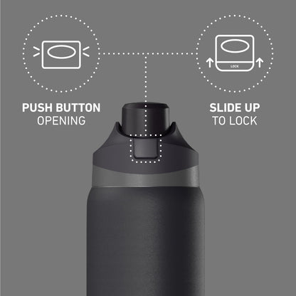 Oasis 32oz Insulated Water Bottle with Locking Chug Lid & Handle, Leakproof Stainless Steel Travel Tumbler for School, Gym & Everyday Hydration (Stone 1)