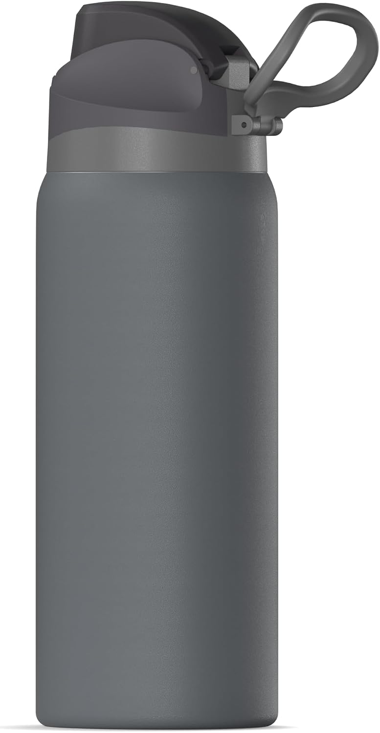 Oasis 32oz Insulated Water Bottle with Locking Chug Lid & Handle, Leakproof Stainless Steel Travel Tumbler for School, Gym & Everyday Hydration (Stone 1)