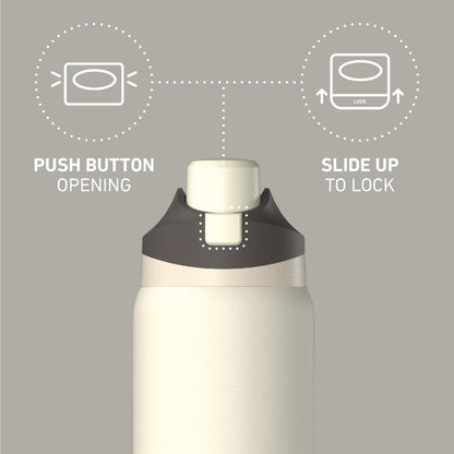 Oasis 32oz Insulated Water Bottle with Locking Chug Lid & Handle, Leakproof Stainless Steel Travel Tumbler for School, Gym & Everyday Hydration (Stone 1)
