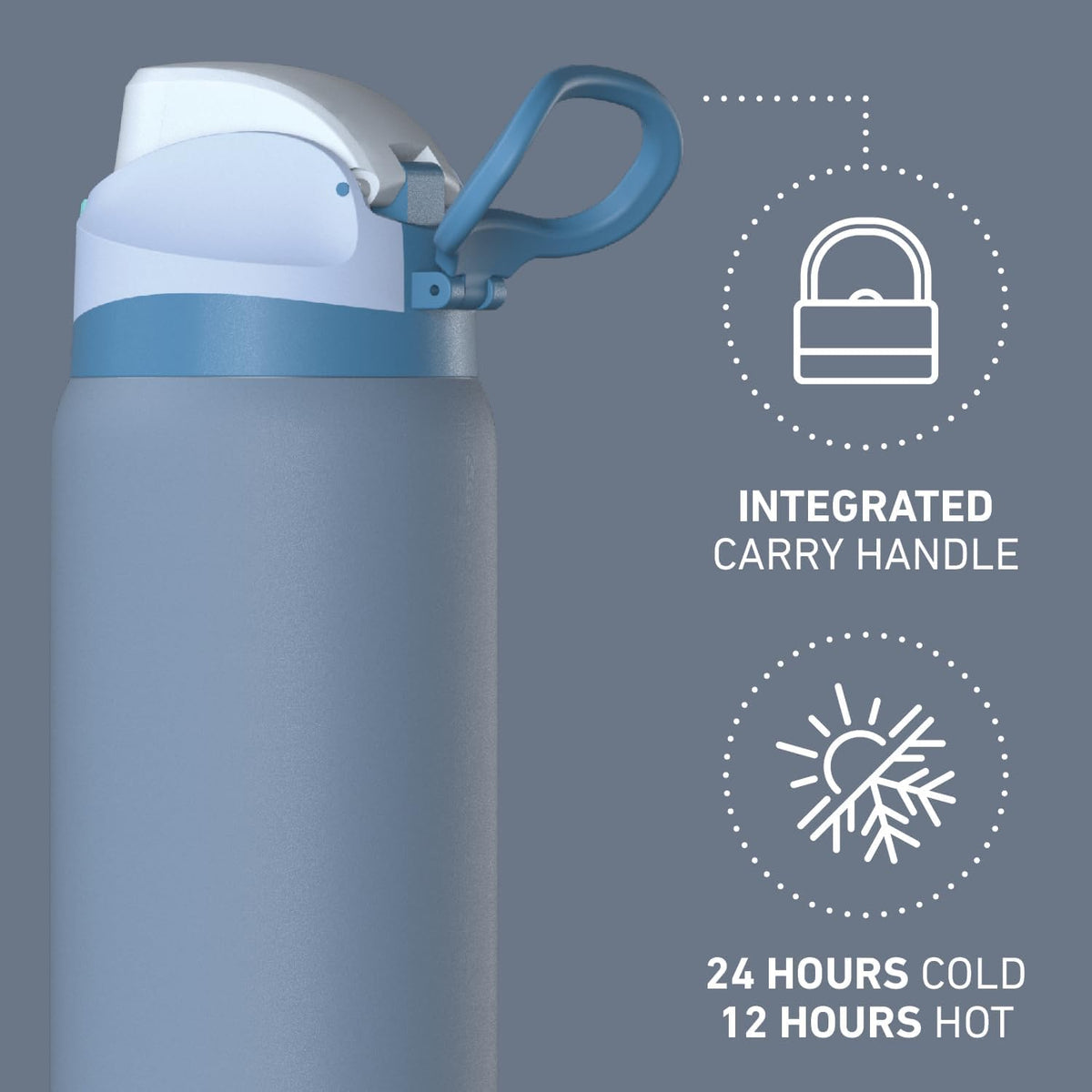 Oasis 32oz Insulated Water Bottle with Locking Chug Lid & Handle, Leakproof Stainless Steel Travel Tumbler for School, Gym & Everyday Hydration (Stone 1)