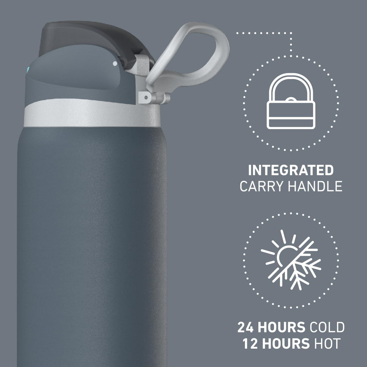 Oasis 32oz Insulated Water Bottle with Locking Chug Lid & Handle, Leakproof Stainless Steel Travel Tumbler for School, Gym & Everyday Hydration (Stone 1)