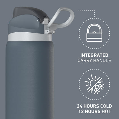 Oasis 32oz Insulated Water Bottle with Locking Chug Lid & Handle, Leakproof Stainless Steel Travel Tumbler for School, Gym & Everyday Hydration (Stone 1)