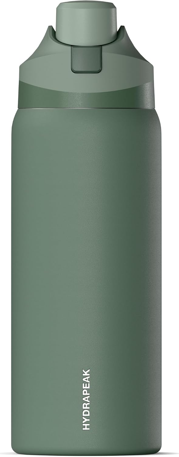 Oasis 32oz Insulated Water Bottle with Locking Chug Lid & Handle, Leakproof Stainless Steel Travel Tumbler for School, Gym & Everyday Hydration (Stone 1)