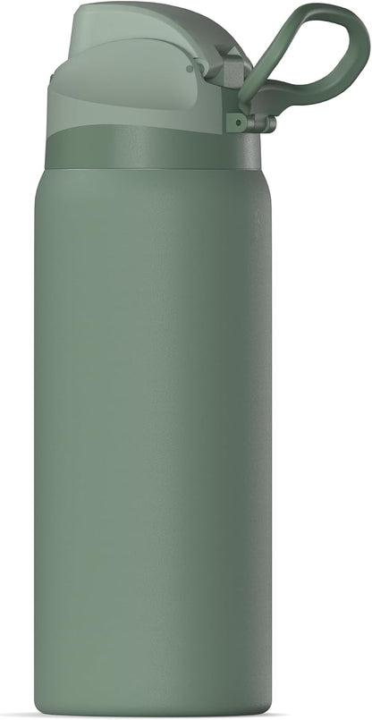 Oasis 32oz Insulated Water Bottle with Locking Chug Lid & Handle, Leakproof Stainless Steel Travel Tumbler for School, Gym & Everyday Hydration (Stone 1)
