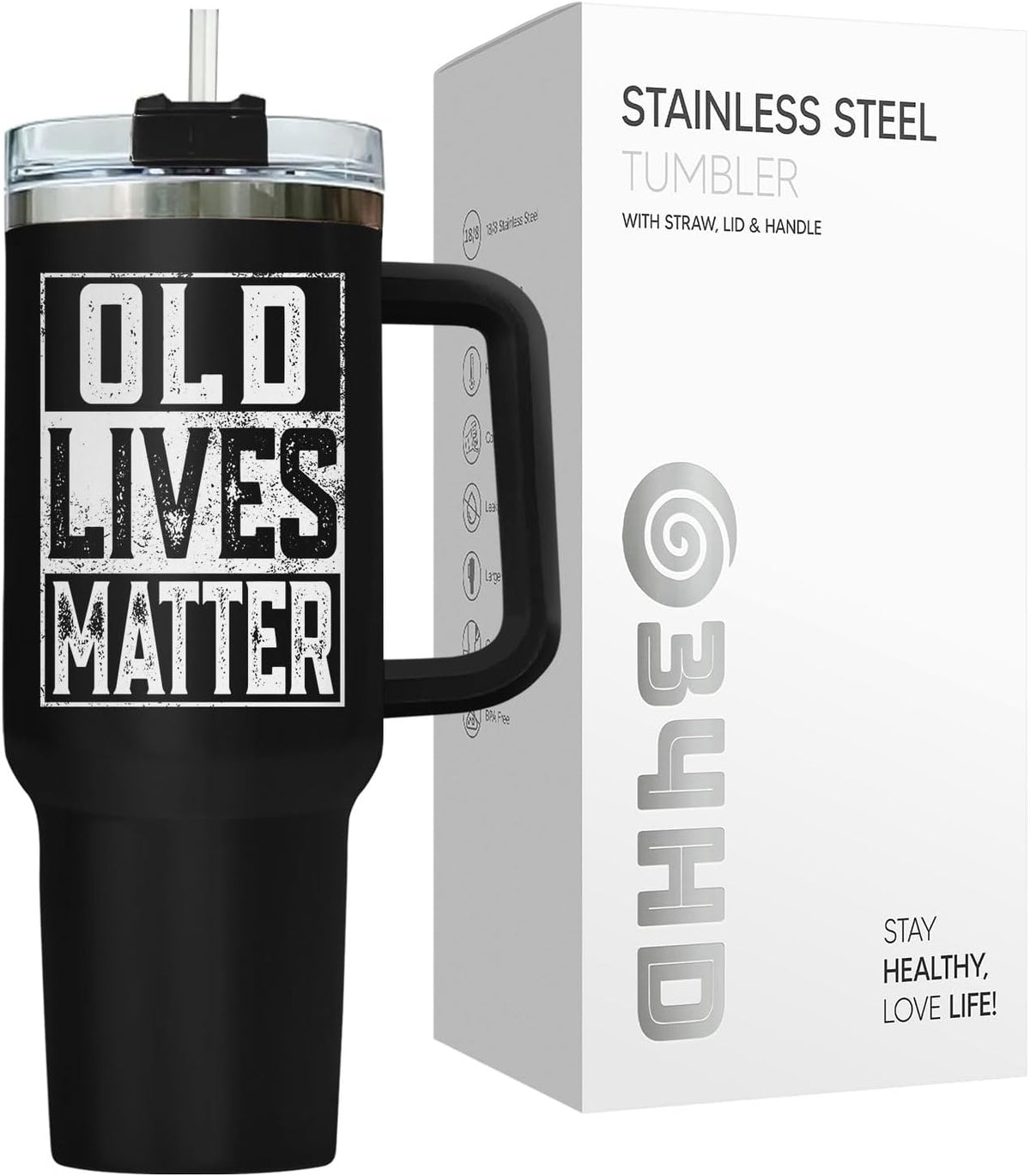 Dad Dadman Funny 40 oz Tumbler with Handle, Funny Dad Gift | Gift for Dad Tumbler 40oz, Cool Dadman Travel Mug, Funny Superhero Birthday from Daughter Son - Colors A