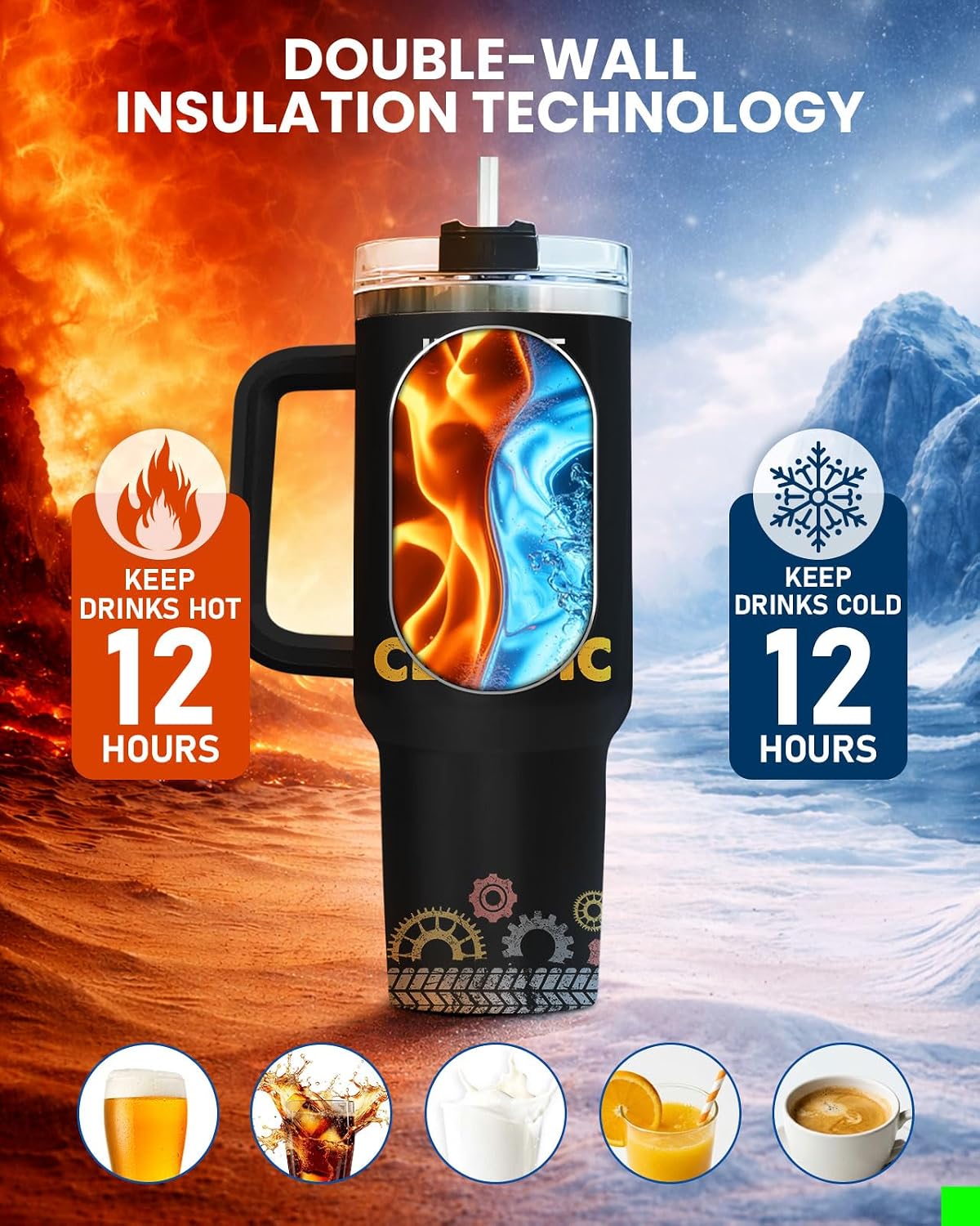 Dad Dadman Funny 40 oz Tumbler with Handle, Funny Dad Gift | Gift for Dad Tumbler 40oz, Cool Dadman Travel Mug, Funny Superhero Birthday from Daughter Son - Colors A