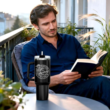 Dad Dadman Funny 40 oz Tumbler with Handle, Funny Dad Gift | Gift for Dad Tumbler 40oz, Cool Dadman Travel Mug, Funny Superhero Birthday from Daughter Son - Colors A