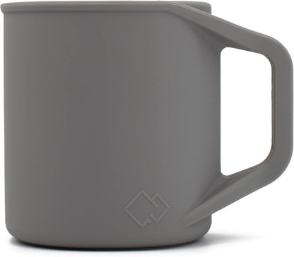 Silicone Coffee Cup - Food Grade Silicone Camping Mug with Handle - Portable, Collapsible Coffee Mug - BPA Free, Dishwasher Safe and Microwave Safe 12- oz (Slate Blue, 1 Pack)