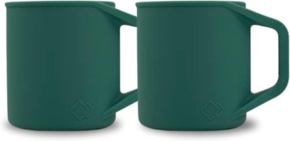Silicone Coffee Cup - Food Grade Silicone Camping Mug with Handle - Portable, Collapsible Coffee Mug - BPA Free, Dishwasher Safe and Microwave Safe 12- oz (Slate Blue, 1 Pack)