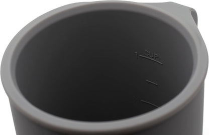 Silicone Coffee Cup - Food Grade Silicone Camping Mug with Handle - Portable, Collapsible Coffee Mug - BPA Free, Dishwasher Safe and Microwave Safe 12- oz (Slate Blue, 1 Pack)
