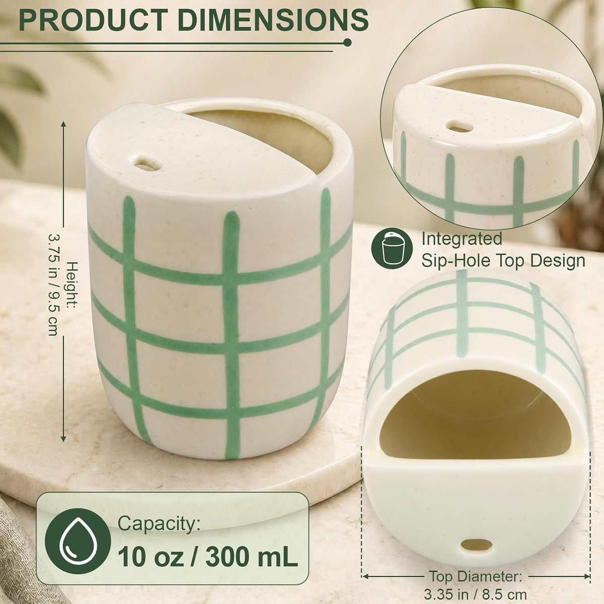 Ceramic Mug with Sip Hole 10 oz Novelty Food Pattern Ceramic Coffee Mug Hand Painted Travel Mugs Heat Resistant Non Slip Built in One Lid Handcraft Mugs for Coffee Lovers Appreciation Gift