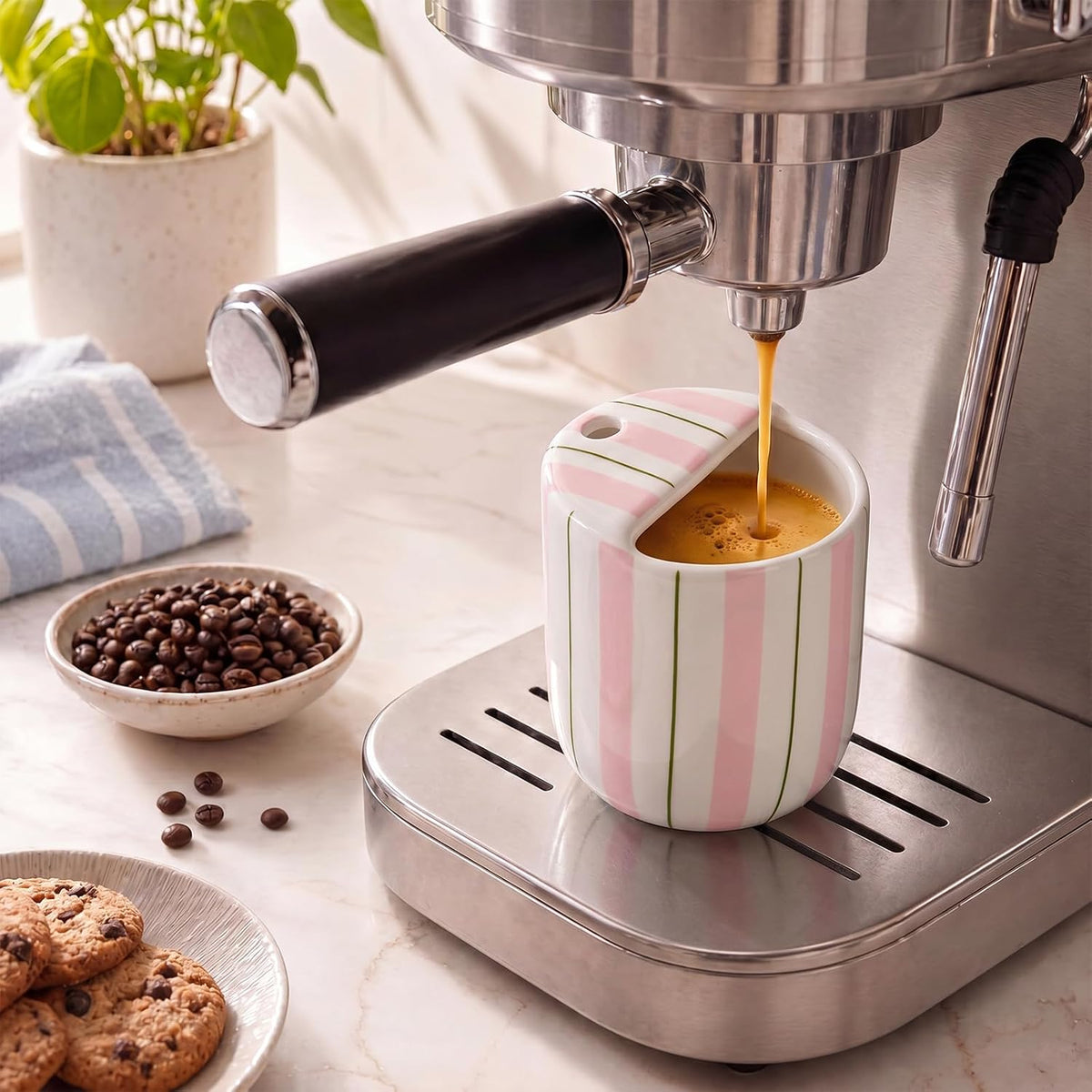 Ceramic Mug with Sip Hole 10 oz Novelty Food Pattern Ceramic Coffee Mug Hand Painted Travel Mugs Heat Resistant Non Slip Built in One Lid Handcraft Mugs for Coffee Lovers Appreciation Gift