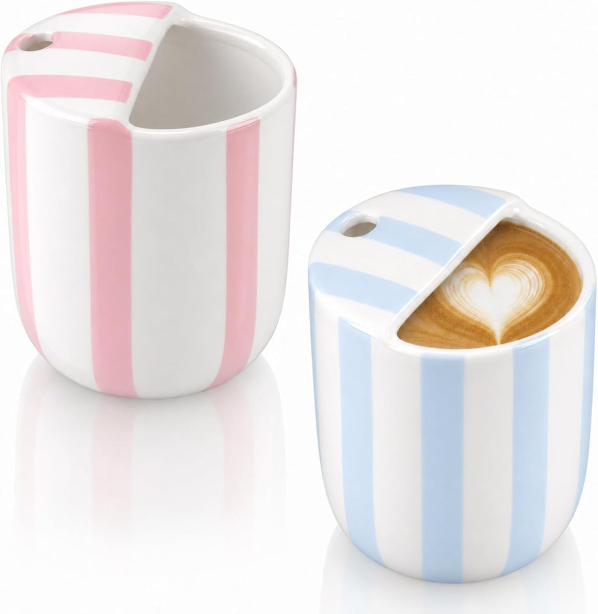 Ceramic Mug with Sip Hole 10 oz Novelty Food Pattern Ceramic Coffee Mug Hand Painted Travel Mugs Heat Resistant Non Slip Built in One Lid Handcraft Mugs for Coffee Lovers Appreciation Gift