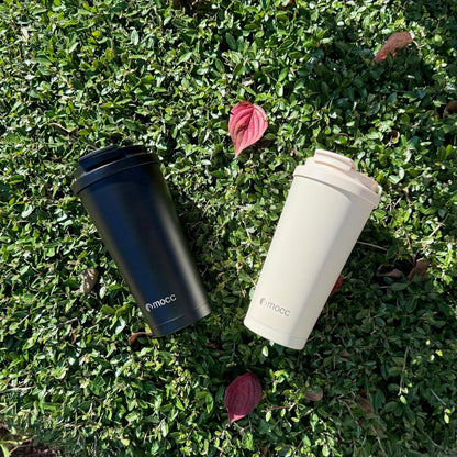 19oz Insulated Stainless Steel Tumbler, with Leak-Proof Lid and Foldable Straw, for Hot/Cold Coffee/Tea/Infused Water, for Travel & Gift (Black)
