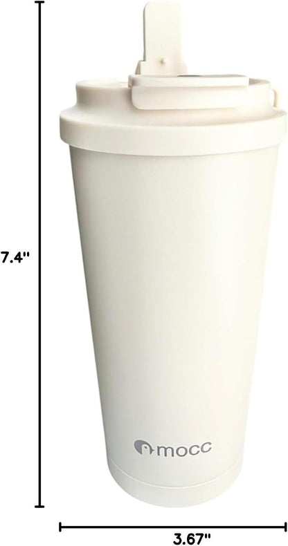 19oz Insulated Stainless Steel Tumbler, with Leak-Proof Lid and Foldable Straw, for Hot/Cold Coffee/Tea/Infused Water, for Travel & Gift (Black)
