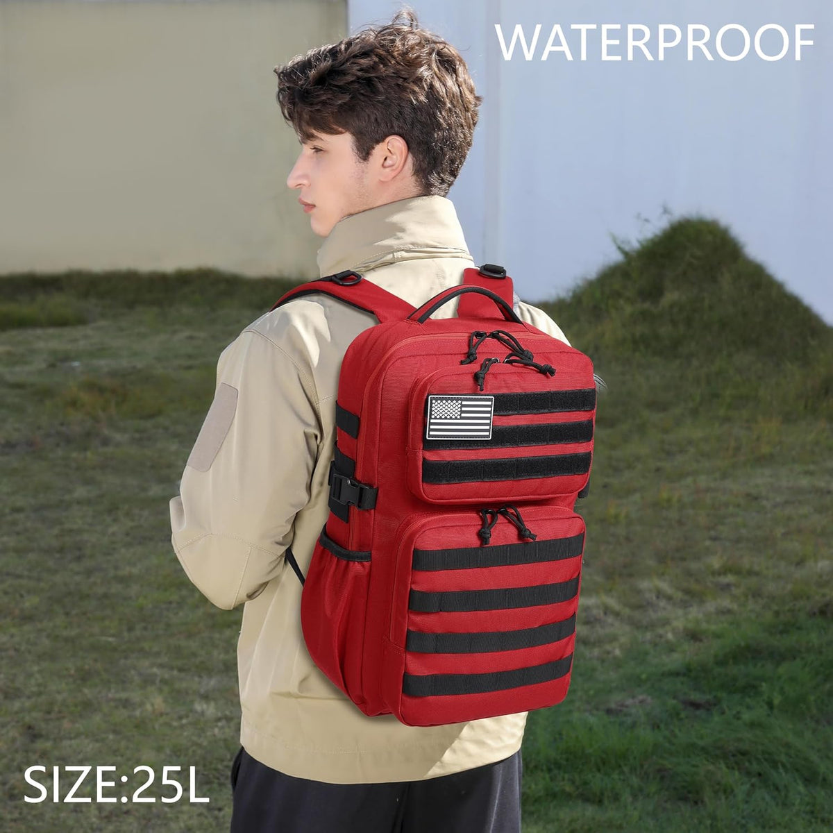 Military Tactical Backpack for Men Waterproof Daypack 3 Day Assault Pack Molle Bag with Water Bottle Holder