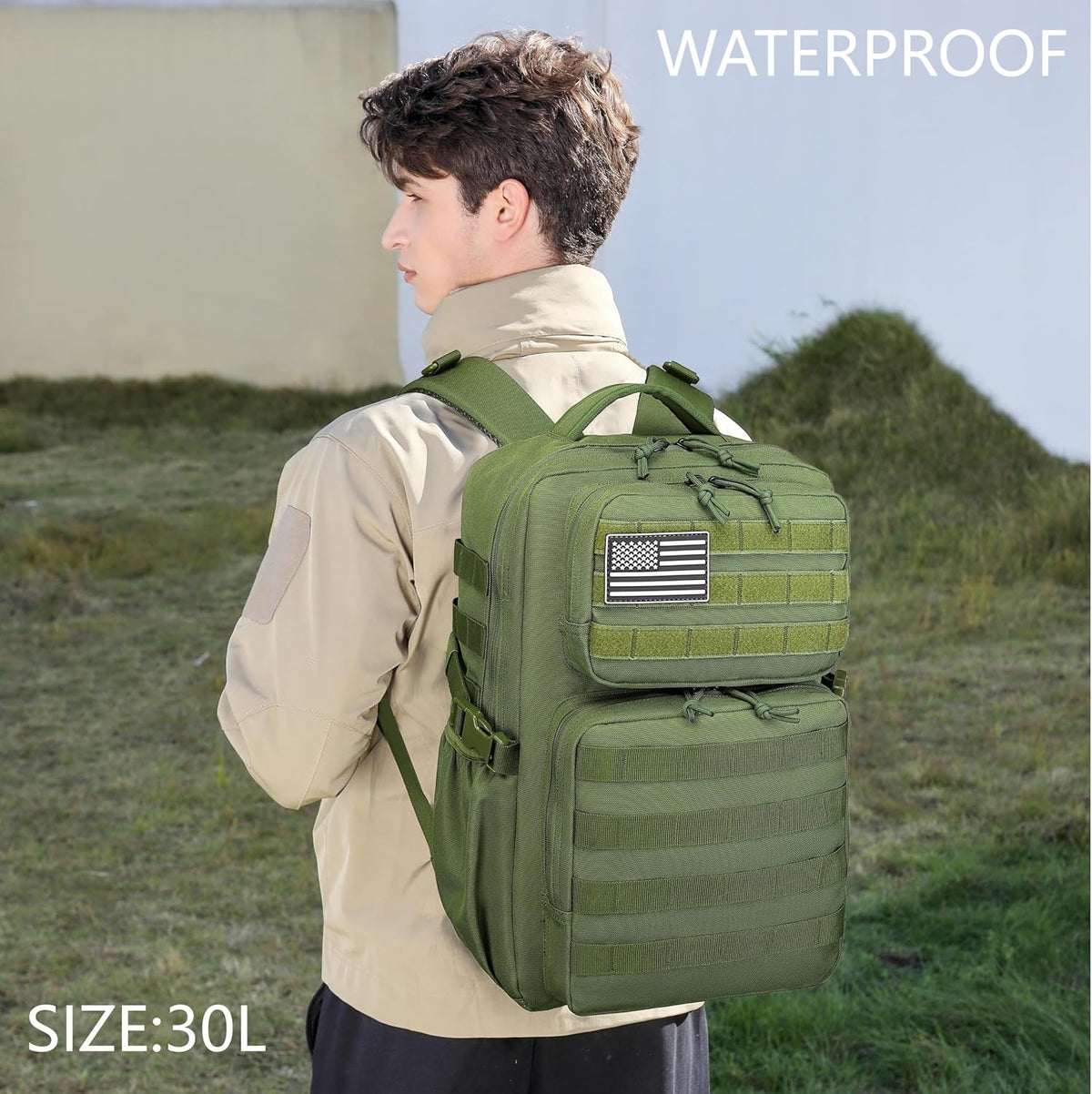 Military Tactical Backpack for Men Waterproof Daypack 3 Day Assault Pack Molle Bag with Water Bottle Holder