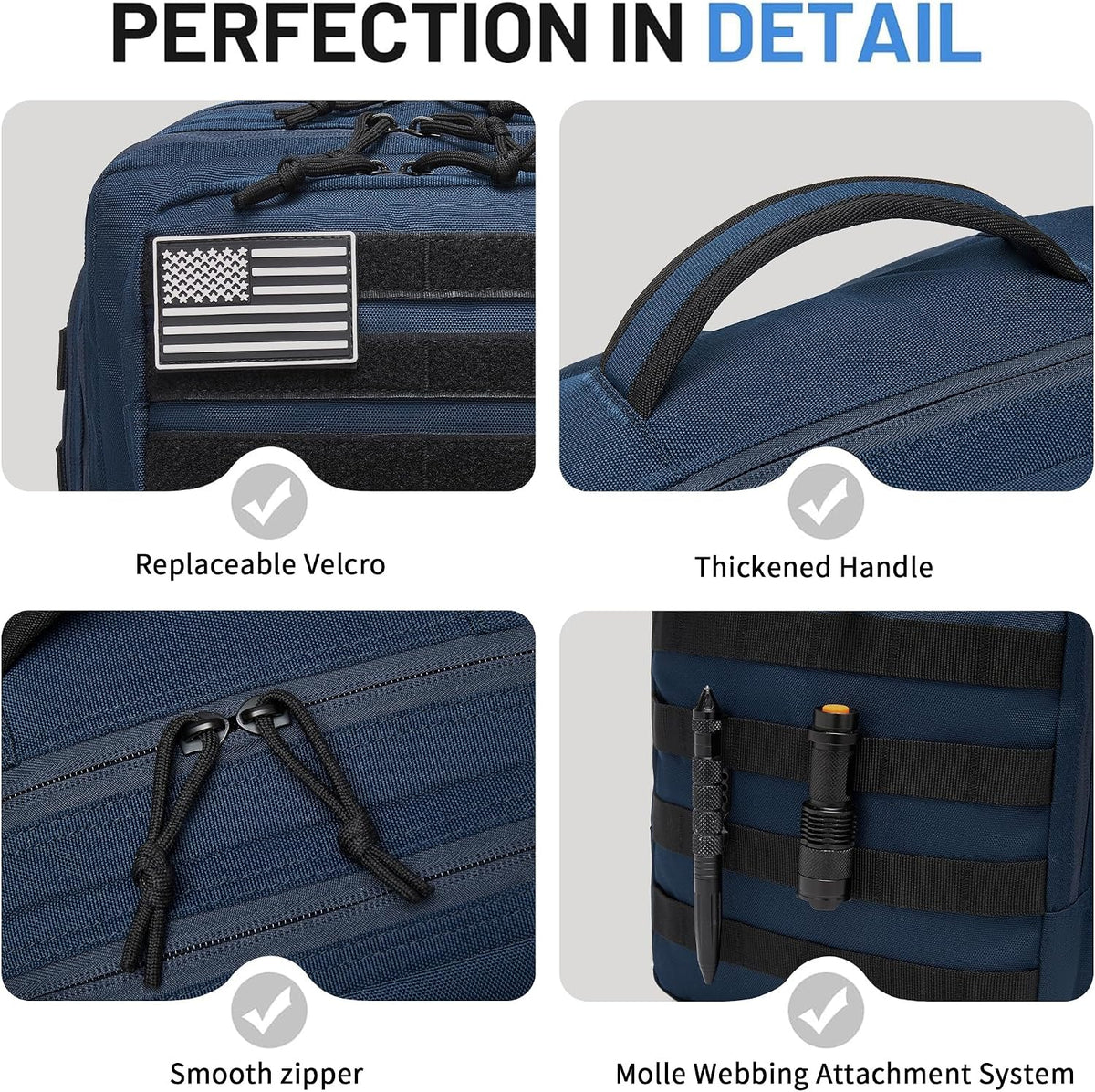 Military Tactical Backpack for Men Waterproof Daypack 3 Day Assault Pack Molle Bag with Water Bottle Holder