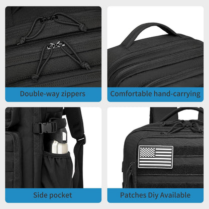 Military Tactical Backpack for Men Waterproof Daypack 3 Day Assault Pack Molle Bag with Water Bottle Holder