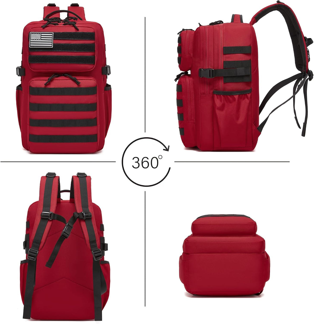 Military Tactical Backpack for Men Waterproof Daypack 3 Day Assault Pack Molle Bag with Water Bottle Holder