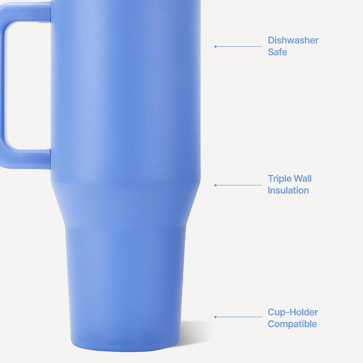 Traveler 40oz, Insulated Tumbler with Handle & Straw, Light Blue