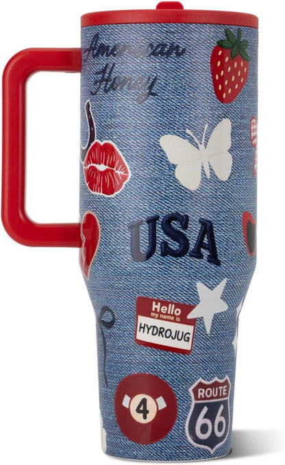 Traveler 40oz, Insulated Tumbler with Handle & Straw, Light Blue