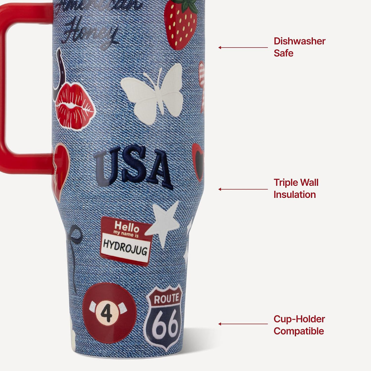 Traveler 40oz, Insulated Tumbler with Handle & Straw, Light Blue