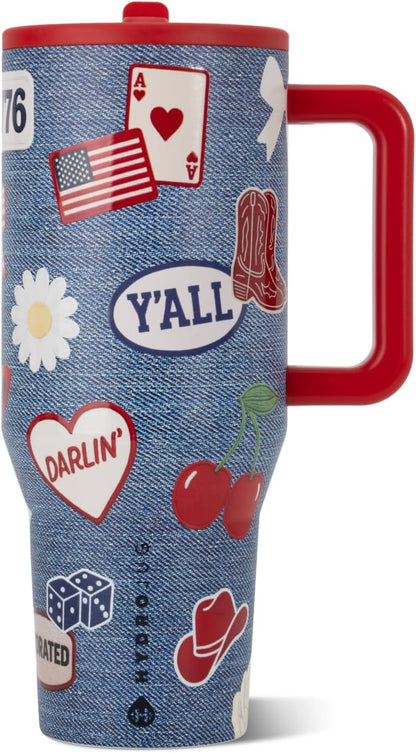 Traveler 40oz, Insulated Tumbler with Handle & Straw, Light Blue