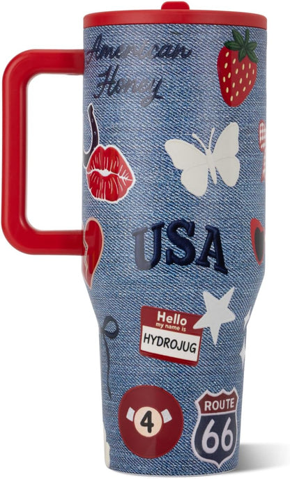 Traveler 40oz, Insulated Tumbler with Handle & Straw, Light Blue