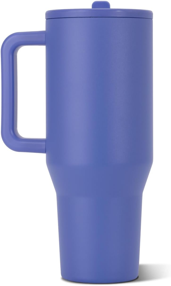 Traveler 40oz, Insulated Tumbler with Handle & Straw, Light Blue