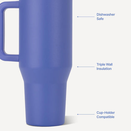Traveler 40oz, Insulated Tumbler with Handle & Straw, Light Blue