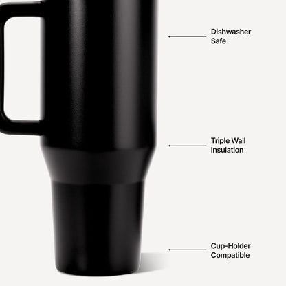 Traveler 40oz, Insulated Tumbler with Handle & Straw, Light Blue