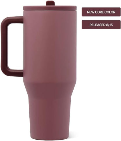 Traveler 40oz, Insulated Tumbler with Handle & Straw, Light Blue
