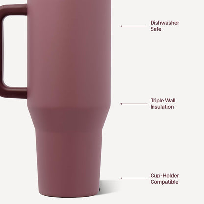 Traveler 40oz, Insulated Tumbler with Handle & Straw, Light Blue