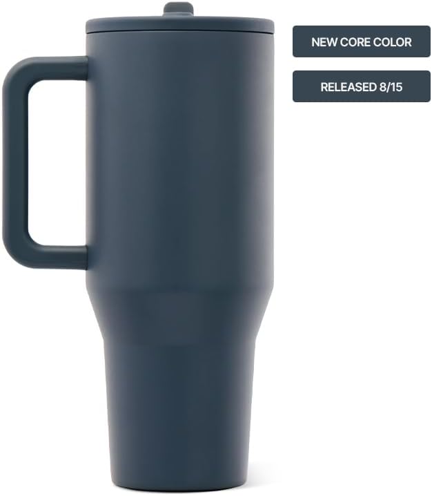 Traveler 40oz, Insulated Tumbler with Handle & Straw, Light Blue