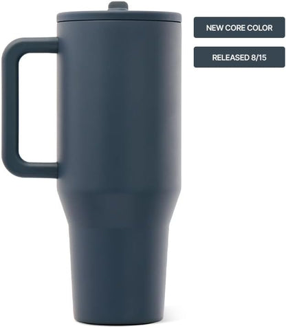 Traveler 40oz, Insulated Tumbler with Handle & Straw, Light Blue