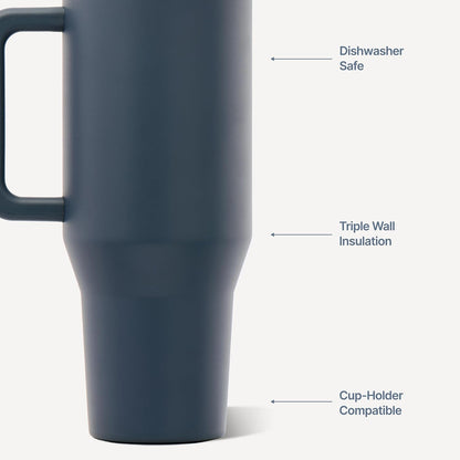Traveler 40oz, Insulated Tumbler with Handle & Straw, Light Blue