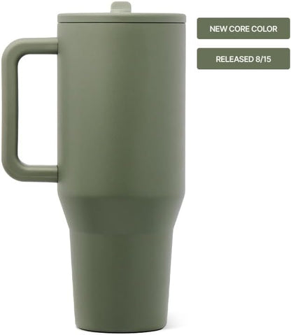 Traveler 40oz, Insulated Tumbler with Handle & Straw, Light Blue