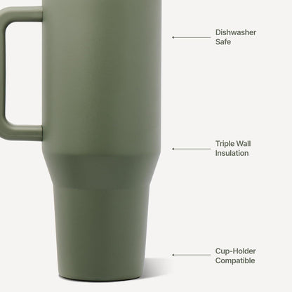 Traveler 40oz, Insulated Tumbler with Handle & Straw, Light Blue