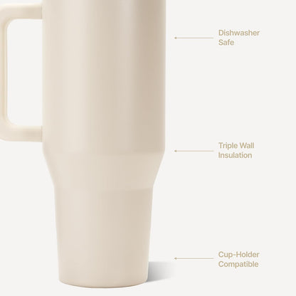 Traveler 40oz, Insulated Tumbler with Handle & Straw, Light Blue