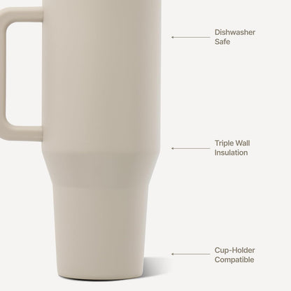 Traveler 40oz, Insulated Tumbler with Handle & Straw, Light Blue