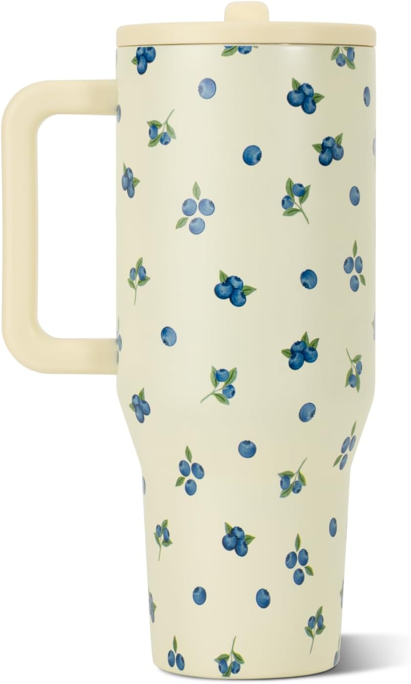 Traveler 40oz, Insulated Tumbler with Handle & Straw, Light Blue