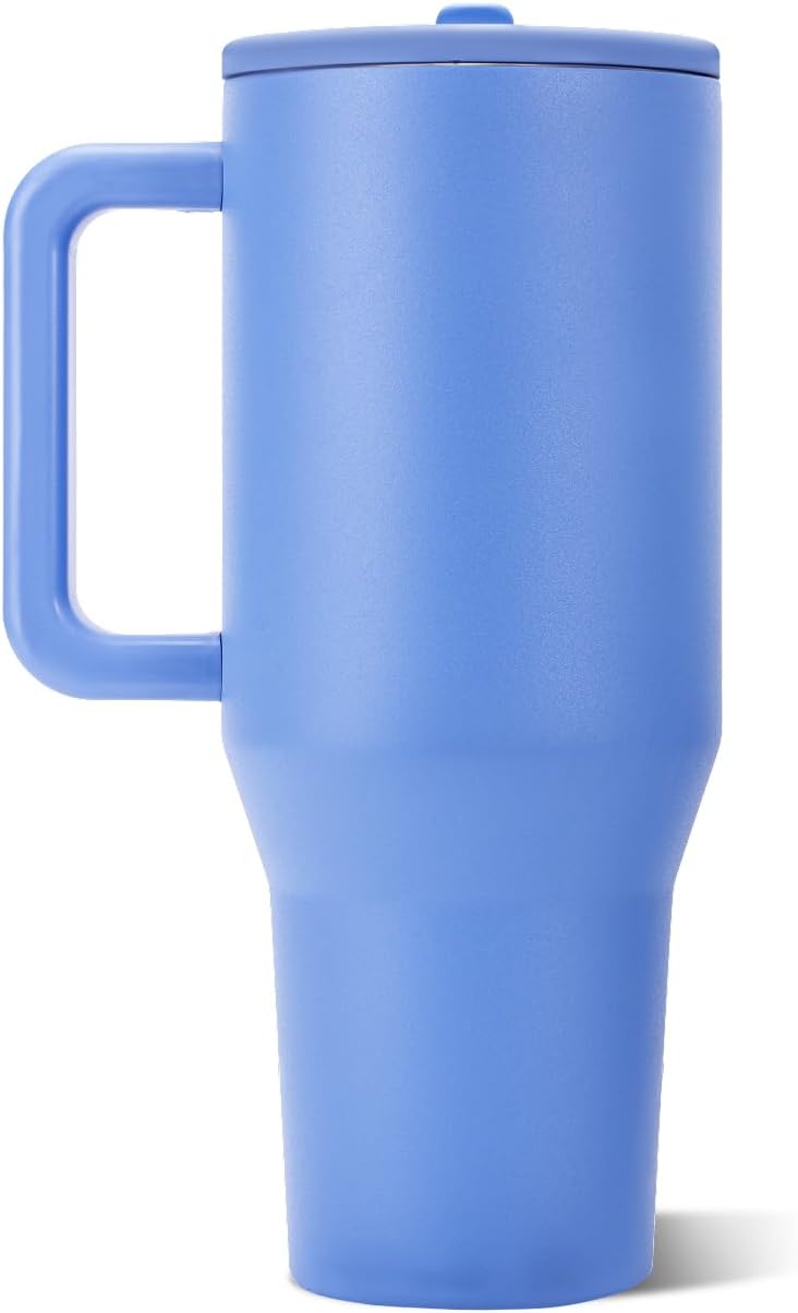 Traveler 40oz, Insulated Tumbler with Handle & Straw, Light Blue
