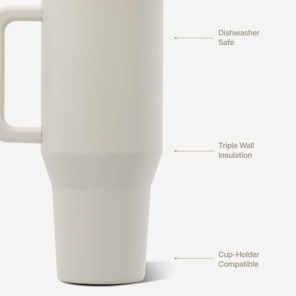 Traveler 40oz, Insulated Tumbler with Handle & Straw, Light Blue